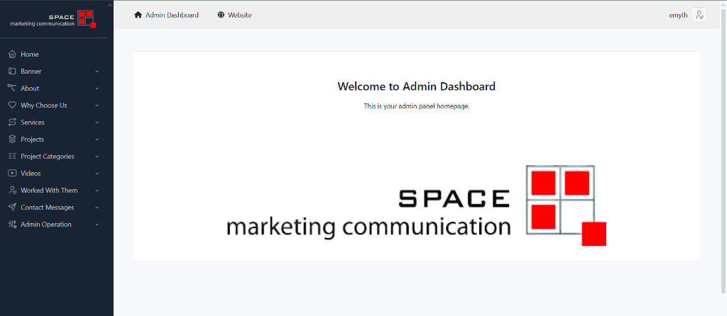 Space Marketing Communication - Admin Dashboard