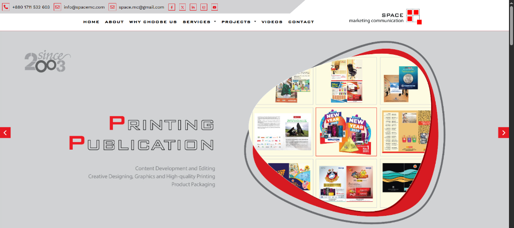 Space Marketing Communication - Live Website Preview